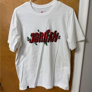 Jordan Floral Logo T-Shirt White Graphic Tee Men’s Medium
